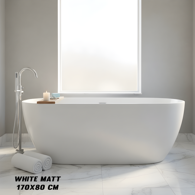 Vaskë freestanding bardhë mat (e lirë në mes) - 170x80