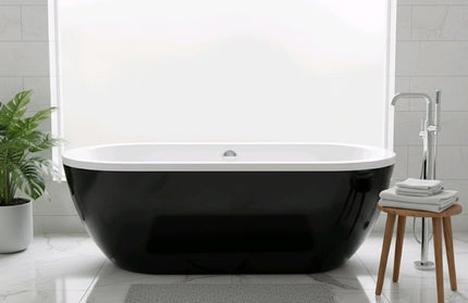 Vaskë freestanding bardhë e zi (e lirë në mes) - 170x80