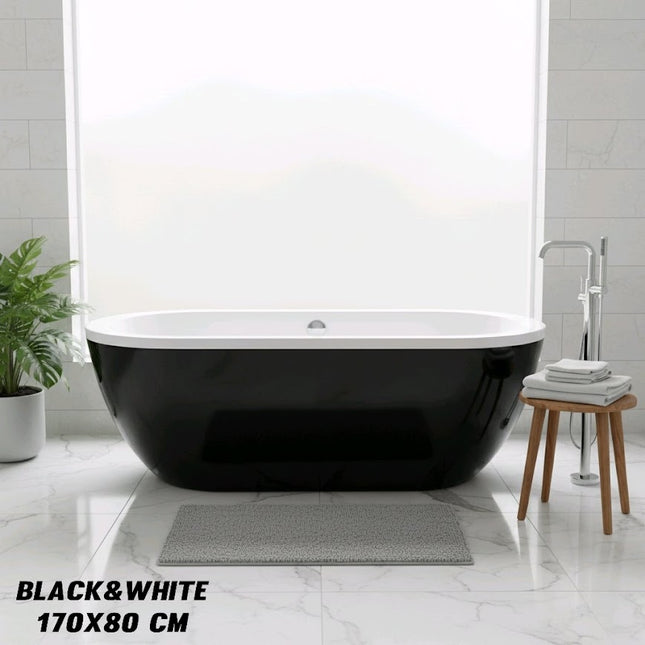 Vaskë freestanding bardhë e zi (e lirë në mes) - 170x80